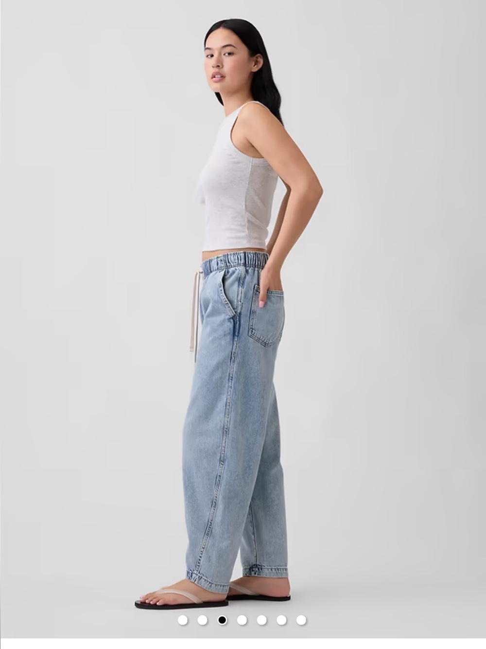 GAP Mid Rise SuperSoft Pull-On Barrel Jeans - NWOT - Picture 3 of 5